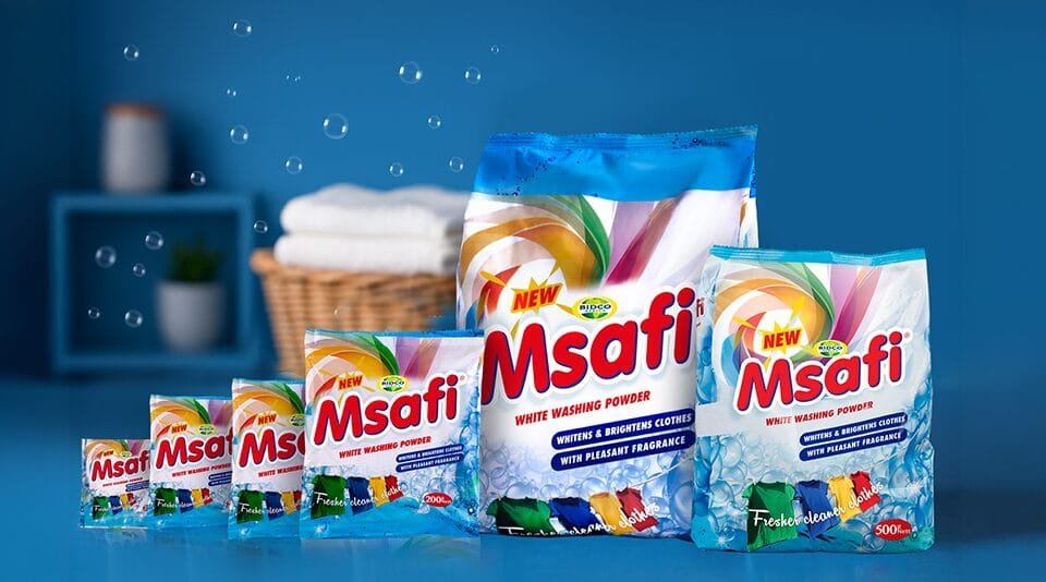 Msafi Washing Powder. Deep-clean power that fights tough stains while preserving fabric quality.